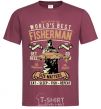 Men's T-Shirt World's Best Fisherman burgundy фото