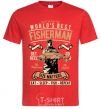 Men's T-Shirt World's Best Fisherman red фото