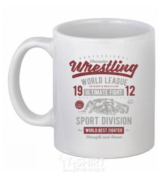 Ceramic mug Wrestling White фото