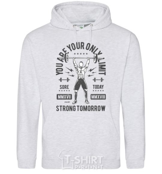 Men`s hoodie You Are Your Only Limit sport-grey фото