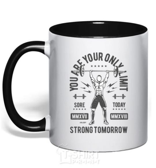 Mug with a colored handle You Are Your Only Limit black фото