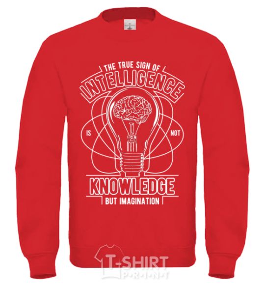 Sweatshirt The True Sign Of Intelligence yellow фото