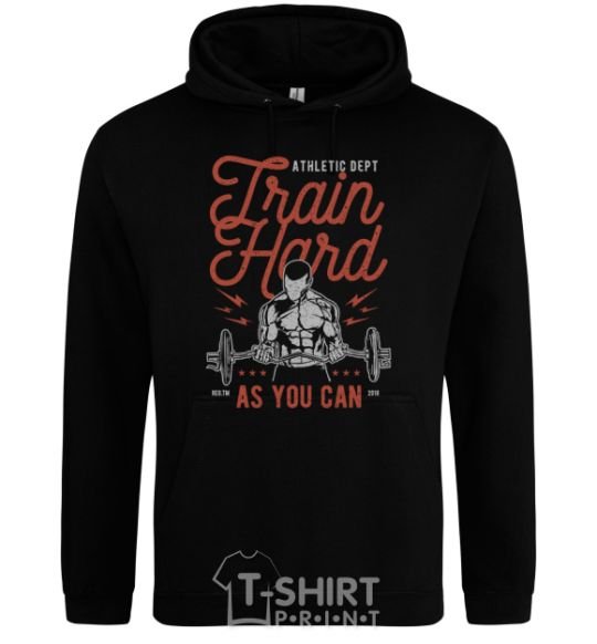 Men`s hoodie Train Hard as you can black фото