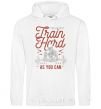 Men`s hoodie Train Hard as you can White фото