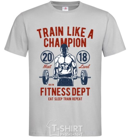 Мужская футболка Train Like A Champion Серый фото