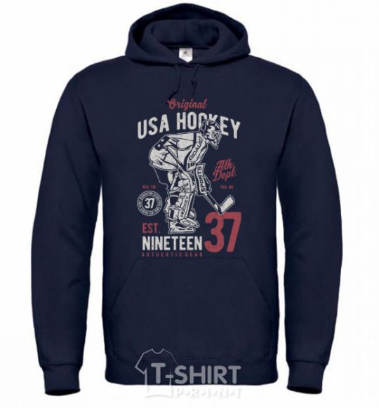 Men`s hoodie USA Hockey navy-blue фото