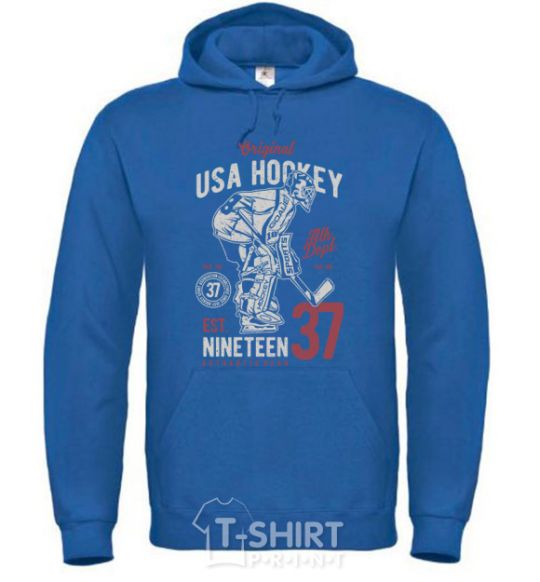 Men`s hoodie USA Hockey royal фото