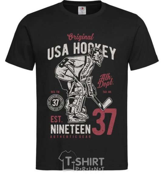 Мужская футболка USA Hockey Черный фото