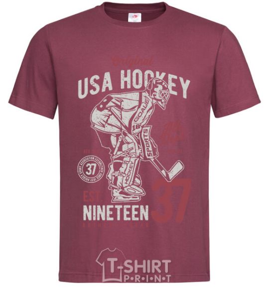 Men's T-Shirt USA Hockey burgundy фото