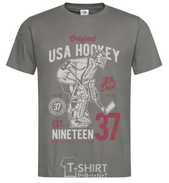 Men's T-Shirt USA Hockey dark-grey фото