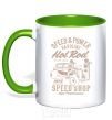 Mug with a colored handle Speed & Power Hotrod kelly-green фото