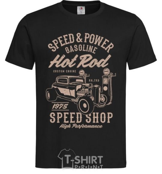 Мужская футболка Speed & Power Hotrod Черный фото