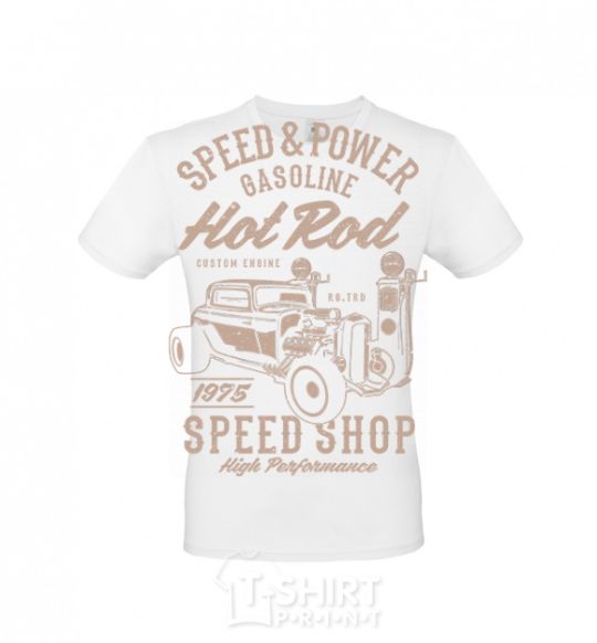 Мужская футболка Speed & Power Hotrod Белый фото