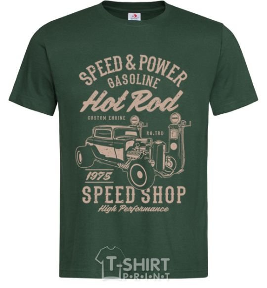 Мужская футболка Speed & Power Hotrod Темно-зеленый фото