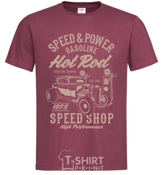 Мужская футболка Speed & Power Hotrod Бордовый фото