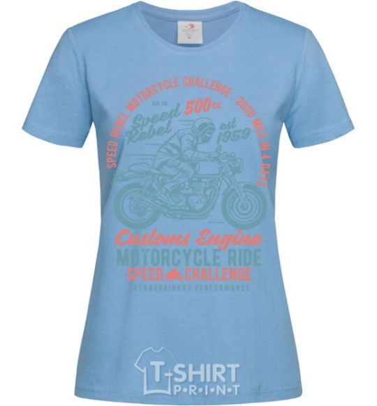 Women's T-shirt Speed Rebel sky-blue фото