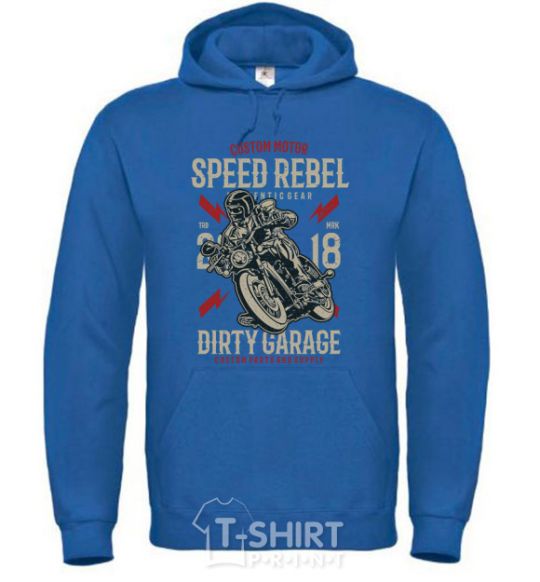 Мужская толстовка (худи) Speed Rebel Dirty Garage Сине-зеленый фото