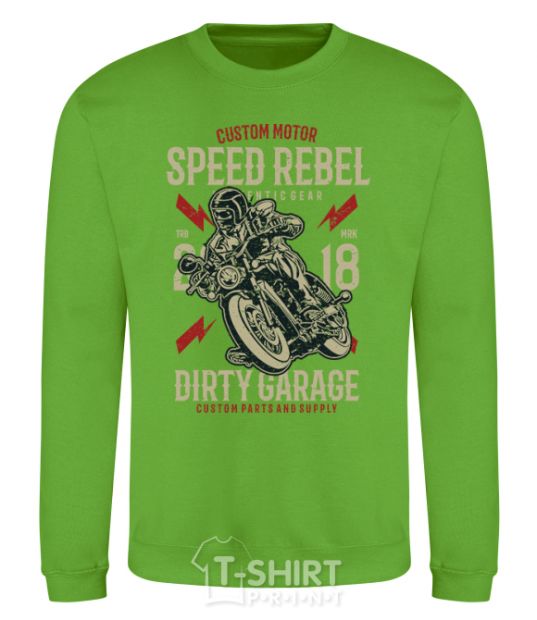 Свитшот Speed Rebel Dirty Garage Лаймовый фото