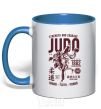 Mug with a colored handle Judo royal-blue фото
