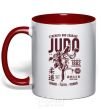 Mug with a colored handle Judo red фото