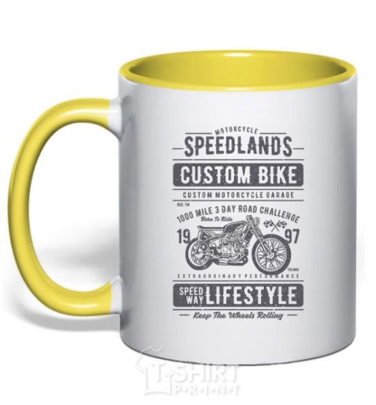 Чашка с цветной ручкой Speedlands Custom Bike Солнечно желтый фото
