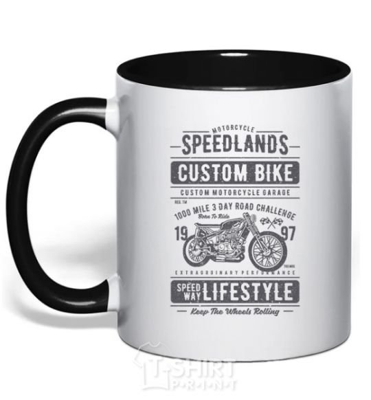 Чашка с цветной ручкой Speedlands Custom Bike Черный фото