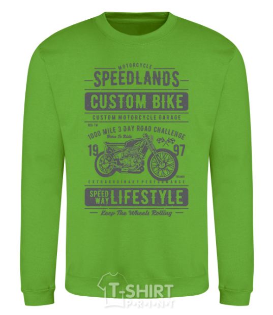 Свитшот Speedlands Custom Bike Лаймовый фото