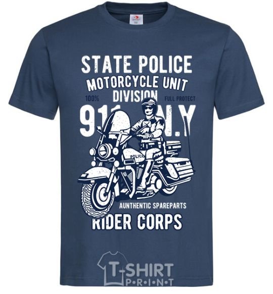 Men's T-Shirt State Police navy-blue фото