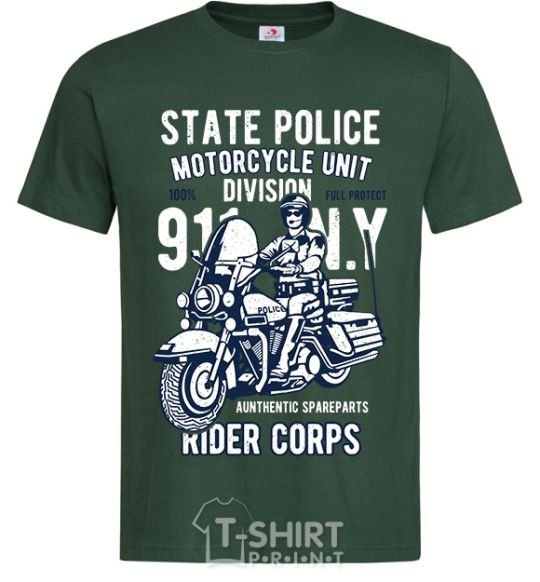 Men's T-Shirt State Police bottle-green фото