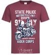 Men's T-Shirt State Police burgundy фото