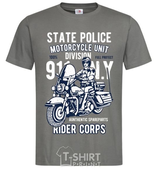 Men's T-Shirt State Police dark-grey фото