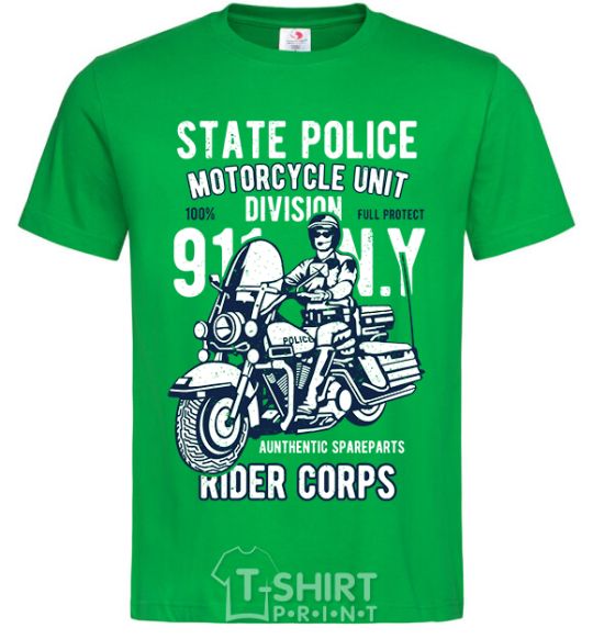 Men's T-Shirt State Police kelly-green фото