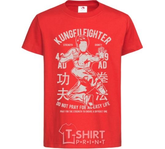 Детская футболка Kungfu Fighter Красный фото