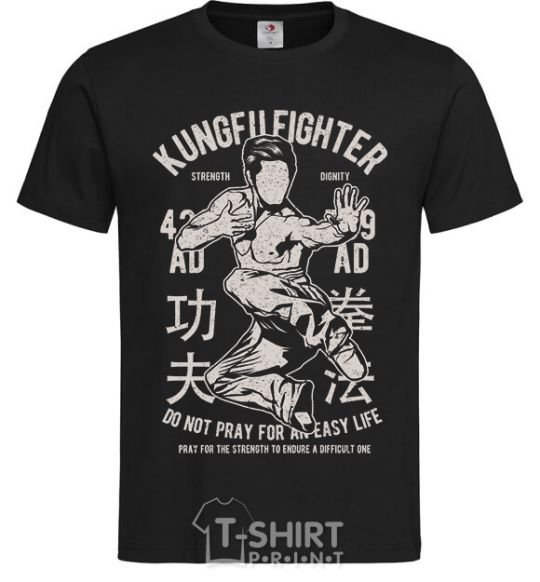 Мужская футболка Kungfu Fighter Черный фото