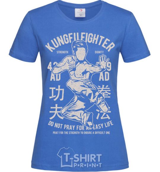 Women's T-shirt Kungfu Fighter royal-blue фото