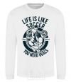 Sweatshirt Life Is Like Soccer White фото