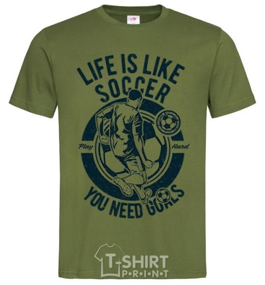 Men's T-Shirt Life Is Like Soccer millennial-khaki фото