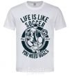 Men's T-Shirt Life Is Like Soccer White фото