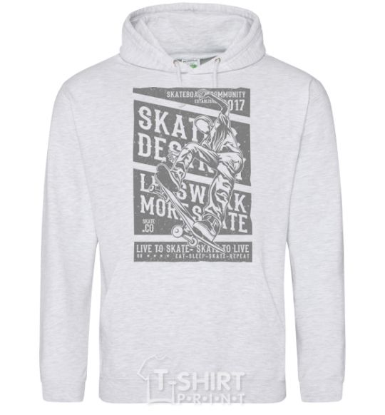 Men`s hoodie Live To Skate sport-grey фото