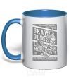 Mug with a colored handle Live To Skate royal-blue фото