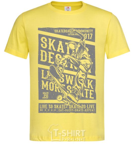 Men's T-Shirt Live To Skate cornsilk фото