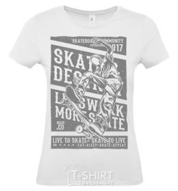 Women's T-shirt Live To Skate White фото
