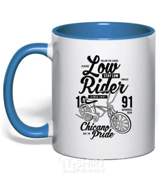 Mug with a colored handle Low Rider royal-blue фото