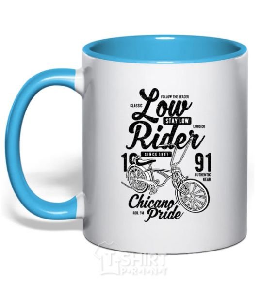 Mug with a colored handle Low Rider sky-blue фото