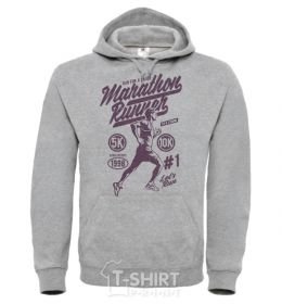 Men`s hoodie Marathon Runner sport-grey фото