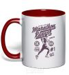 Mug with a colored handle Marathon Runner red фото