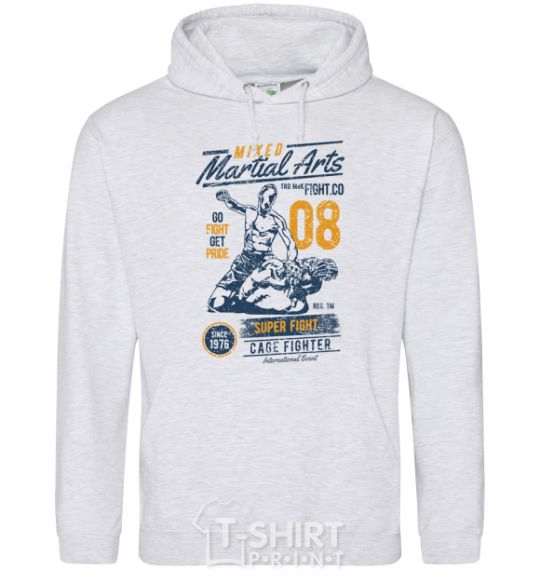 Men`s hoodie Mixed Martial Arts sport-grey фото