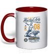 Mug with a colored handle Mixed Martial Arts red фото
