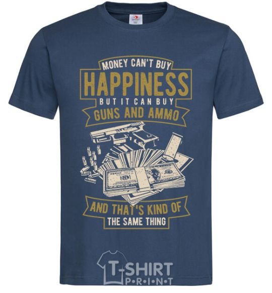 Men's T-Shirt Money Can't Buy Happiness navy-blue фото