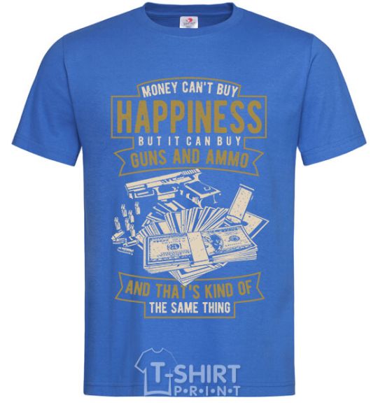 Men's T-Shirt Money Can't Buy Happiness royal-blue фото